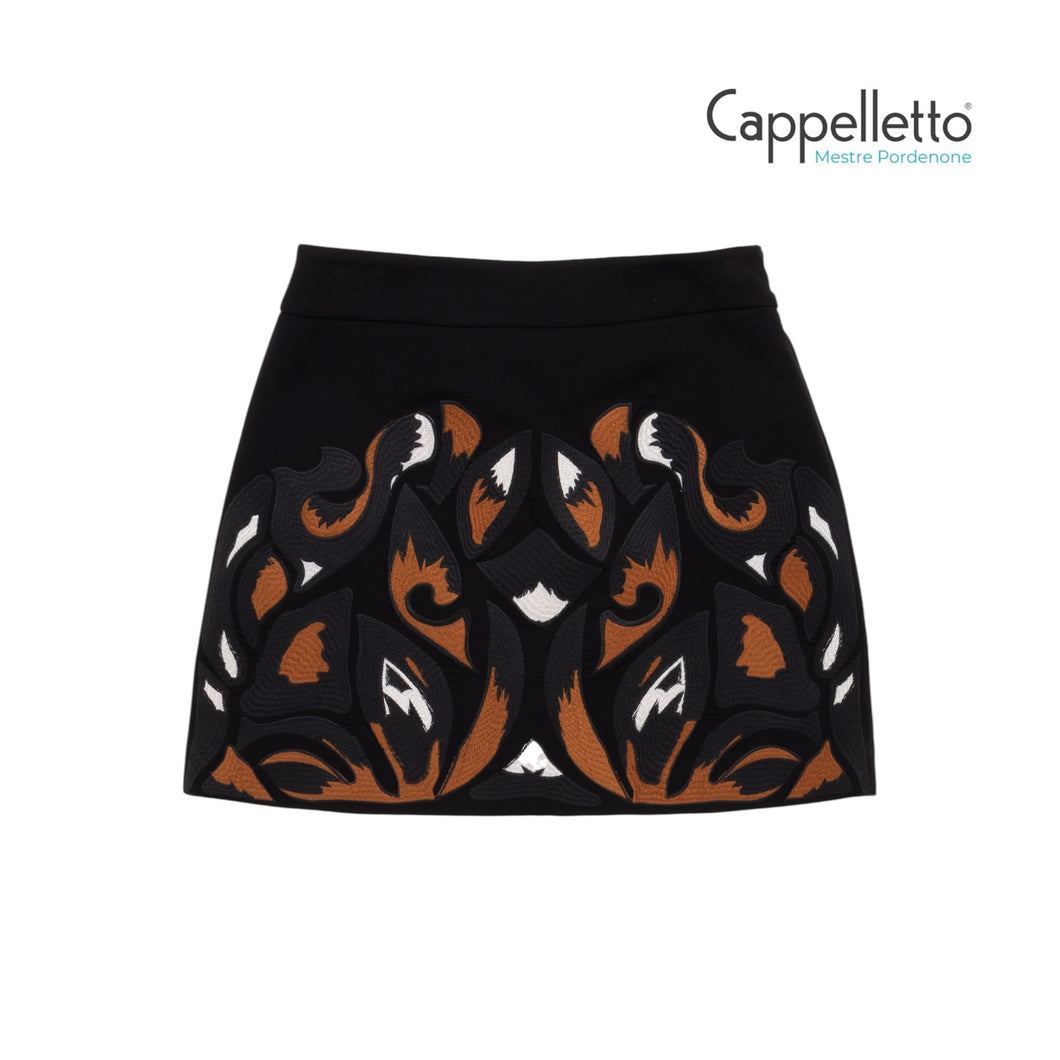 GREY Gonna Corta Ricamo - Nero