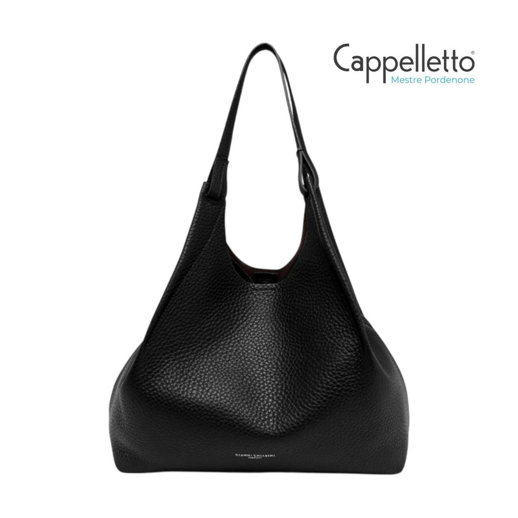 DUA Big Borsa in Pelle Nero/Castoro