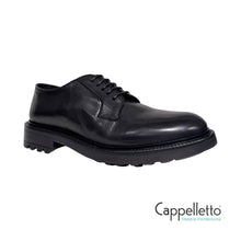 Carica l'immagine nel visualizzatore di Gallery, Scarpa Derby 606 in Pelle Naturale Nera
