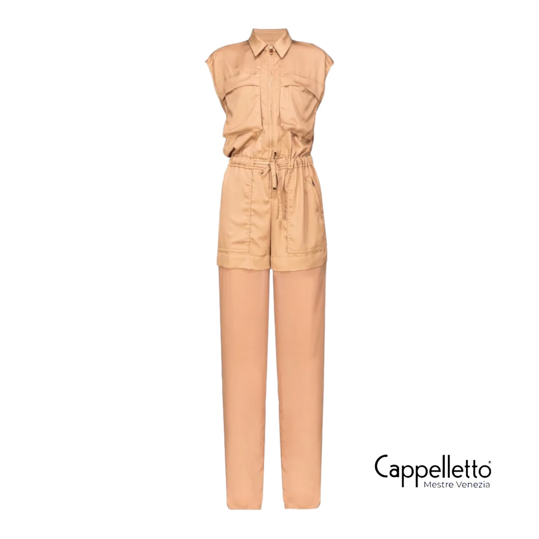 TELSIOPE Tuta utility in Satin Marrone