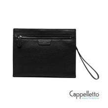 Carica l&#39;immagine nel visualizzatore di Gallery, FLORENCE Pochette da Uomo in Pelle Nera
