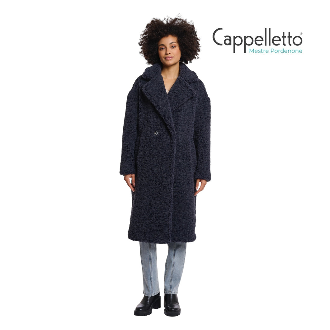 ELICIA Cappotto Teddy Doppiopetto Notte Grigia