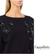 Carica l&#39;immagine nel visualizzatore di Gallery, Maglia Chiusa Manica Lunga Nero/Beads CF5271
