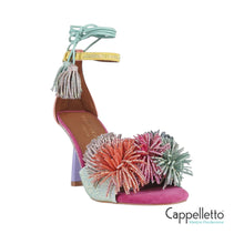 Carica l&#39;immagine nel visualizzatore di Gallery, POM POM Sandalo Ankle Tie Multicolor
