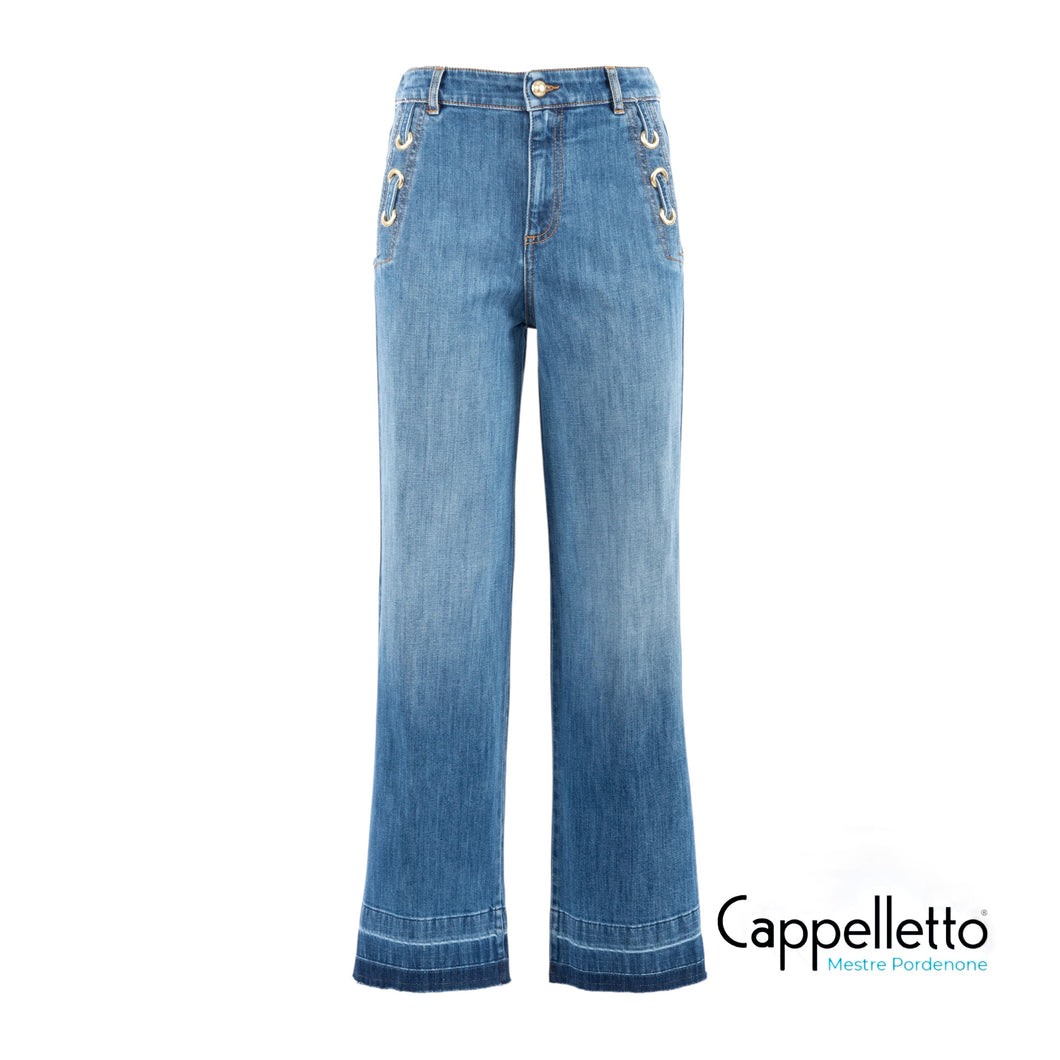 SANTORINI Panta Denim Comfort Blu Medio