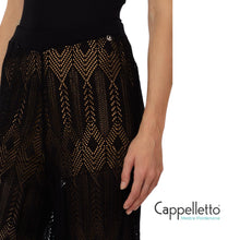 Carica l'immagine nel visualizzatore di Gallery, Pantaloni in Maglia Traforata Nero WA6334
