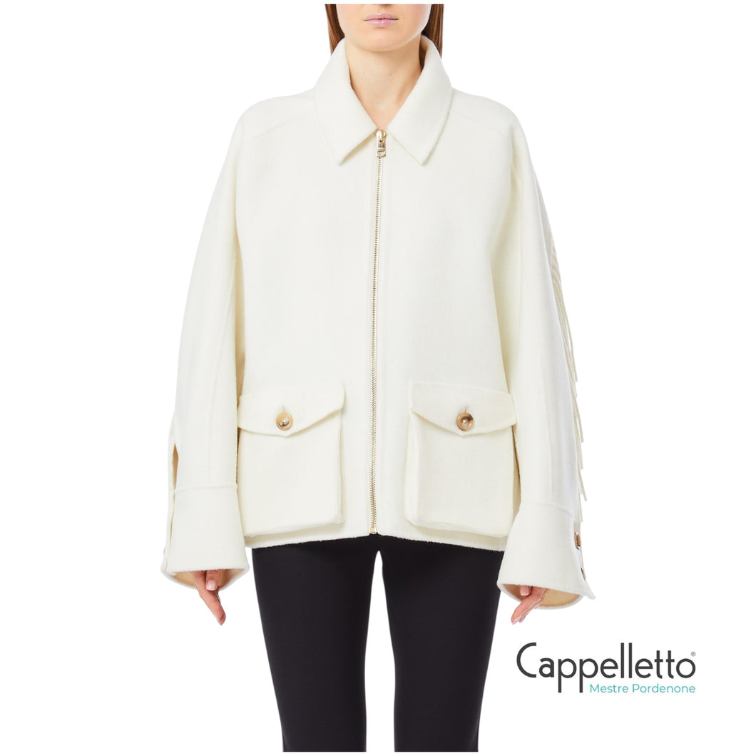 Caban con Frange White Butter CF5059