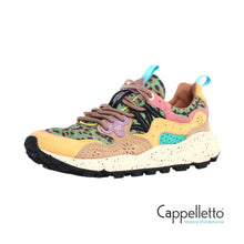 Carica l&#39;immagine nel visualizzatore di Gallery, YAMANO 3 Donna Suede/Print Leo Cotone Beige-Sabbia
