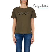 Carica l'immagine nel visualizzatore di Gallery, T-Shirt con Applicazioni Gioiello DarkOlive WA6238
