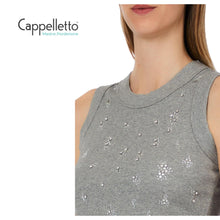 Carica l'immagine nel visualizzatore di Gallery, Top con Applicazioni Gioiello Grigio WA6490
