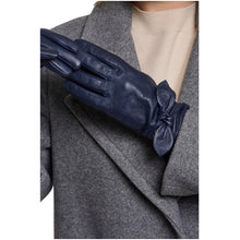 Carica l'immagine nel visualizzatore di Gallery, SEMIRA Guanti in Pelle con Fiocco Dark Navy
