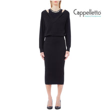 Carica l&#39;immagine nel visualizzatore di Gallery, Abito in Maglia Nero MF5161
