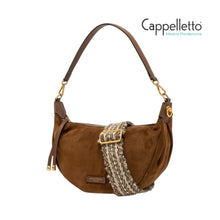 Carica l&#39;immagine nel visualizzatore di Gallery, AISHA Borsa in Pelle Scamosciata Cognac
