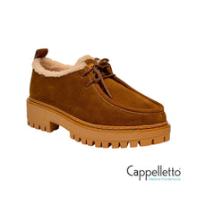 Carica l&#39;immagine nel visualizzatore di Gallery, LONZO Derby Norvegese Donna Suede Tan
