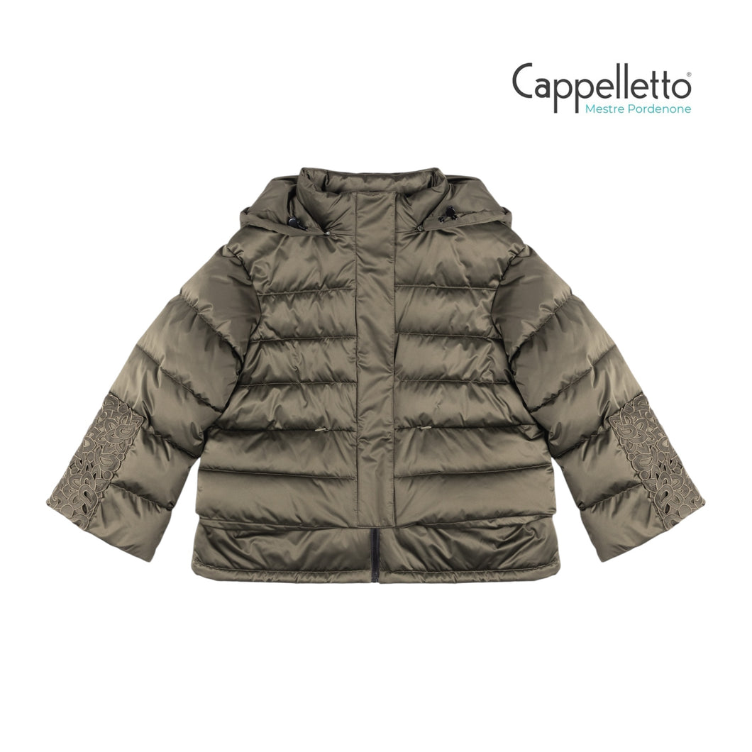 IMAGINE Piumino Corto con Ricamo Raso - Verde Militare