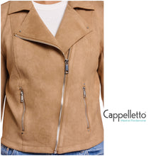 Carica l'immagine nel visualizzatore di Gallery, INE Giacca Chiodo con Zip Burlywood
