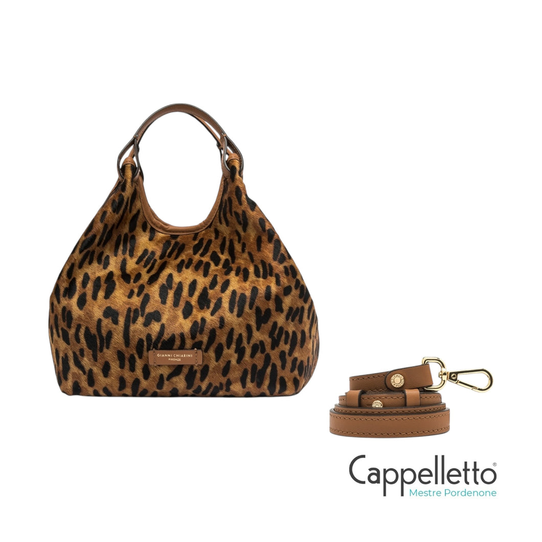 DUA Borsa in Pelle e Cavallino Lince/Cuoio