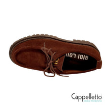 Carica l&#39;immagine nel visualizzatore di Gallery, LONZO Derby Allacciato Donna Suede Dark Brown
