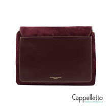 Carica l'immagine nel visualizzatore di Gallery, THREE Borsa in Camoscio/Pelle Amarone
