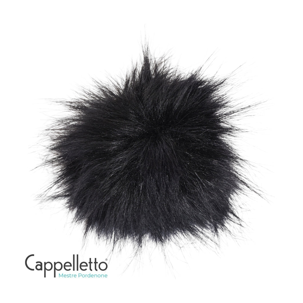 POMPON Staccabile in EcoPelliccia Nero