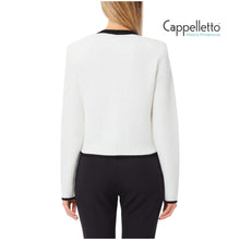 Carica l&#39;immagine nel visualizzatore di Gallery, Giacchina in Maglia Latte/Nero CF5131
