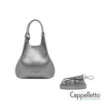 Carica l'immagine nel visualizzatore di Gallery, DUA Baby Borsa in Pelle Laminata City Noir/Castoro
