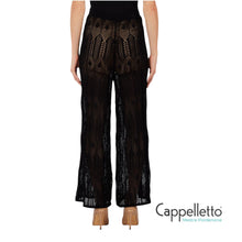 Carica l'immagine nel visualizzatore di Gallery, Pantaloni in Maglia Traforata Nero WA6334
