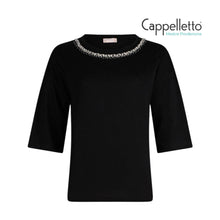 Carica l'immagine nel visualizzatore di Gallery, T-Shirt con Applicazioni Nero WA6128
