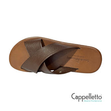 Carica l&#39;immagine nel visualizzatore di Gallery, Sandalo Uomo in Pelle Cioccolato M5609
