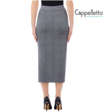 Carica l&#39;immagine nel visualizzatore di Gallery, Gonna Lunga in Maglia Grigio Melange MF5372
