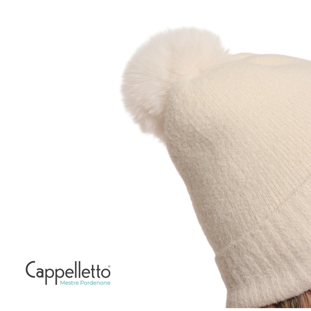 MARTINA Berretto in Maglia con PomPon Betulla