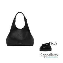 Carica l&#39;immagine nel visualizzatore di Gallery, DUA Borsa in Pelle Nero/Castoro
