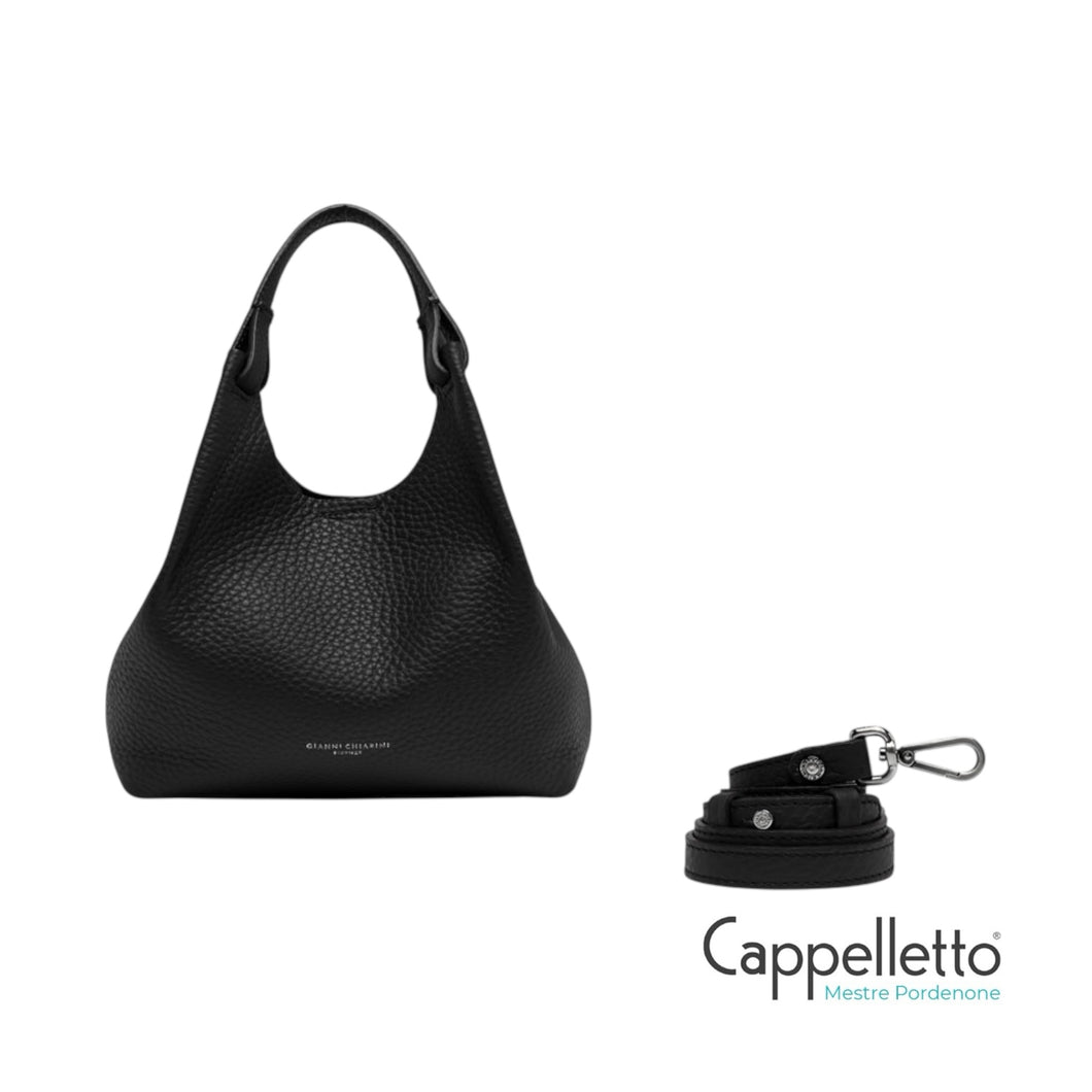 DUA Borsa in Pelle Nero/Castoro