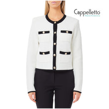 Carica l&#39;immagine nel visualizzatore di Gallery, Giacchina in Maglia Latte/Nero CF5131
