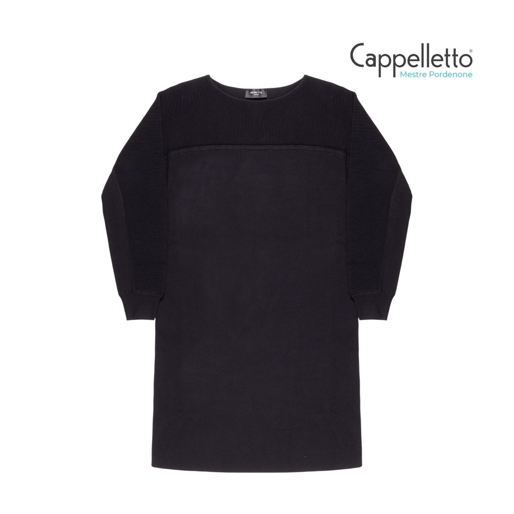 TERRY Abito Maglia Carrè Alzatine - Nero