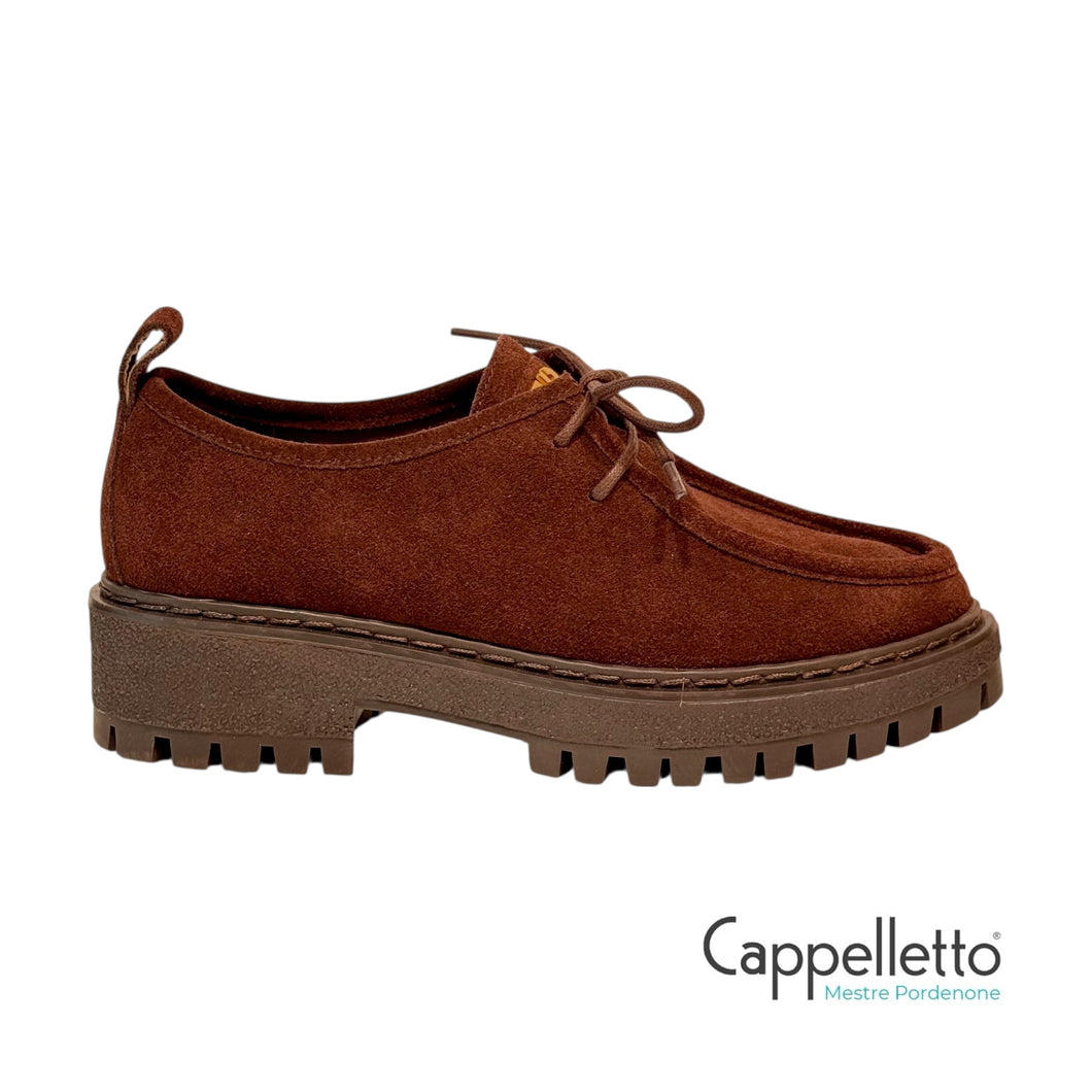 LONZO Derby Allacciato Donna Suede Dark Brown
