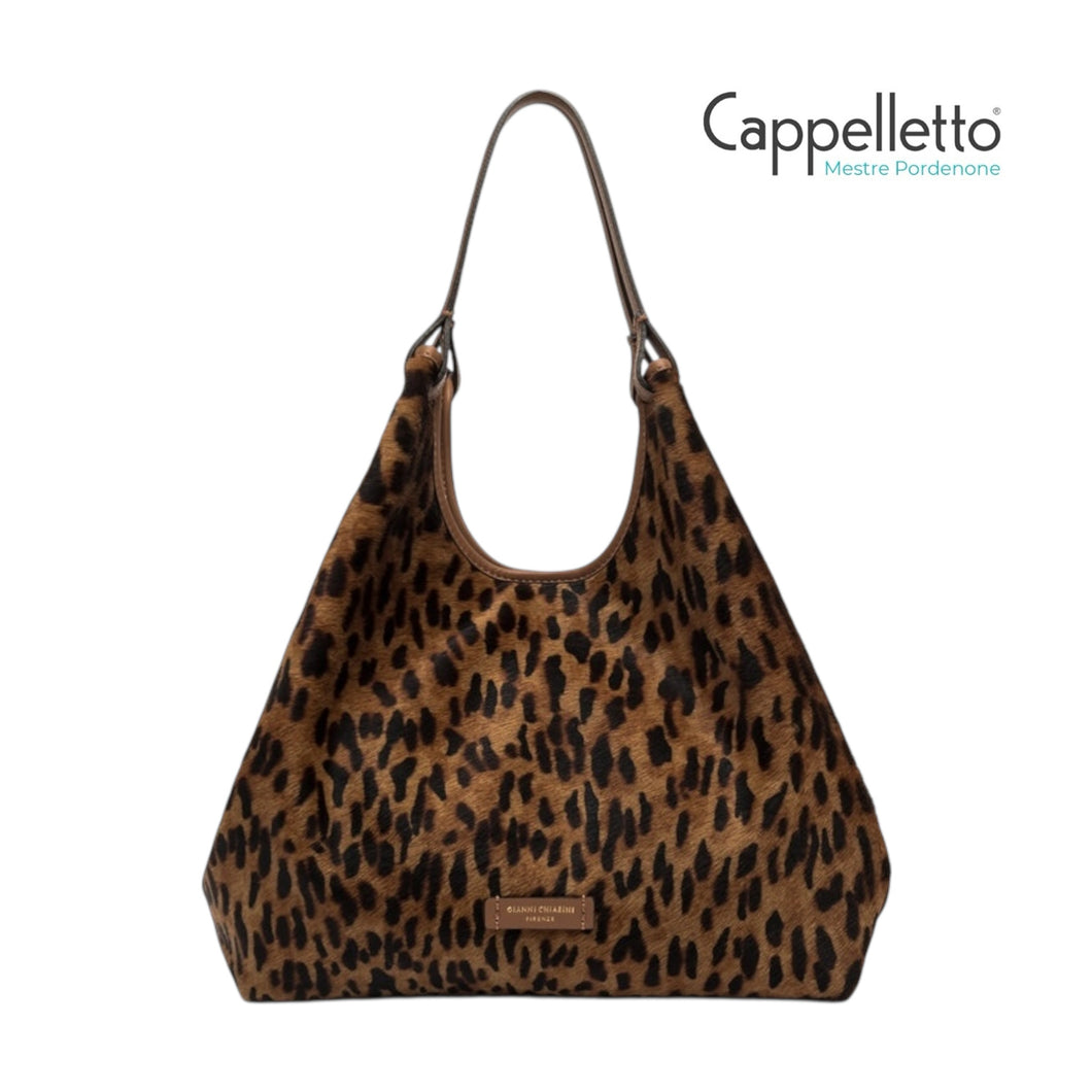 DUA Big Borsa in Pelle e Cavallino Lince/Cuoio