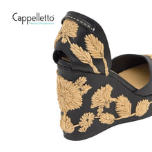 Carica l'immagine nel visualizzatore di Gallery, CARMELA 280 Espadrilla Pelle Nera e Ricami
