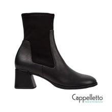 Carica l'immagine nel visualizzatore di Gallery, KORA Stivaletto Donna in Pelle e Tessuto Nero
