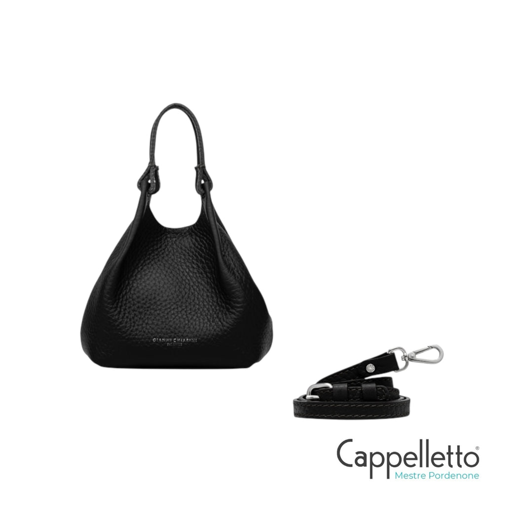 DUA Baby Borsa in Pelle Nero/Castoro