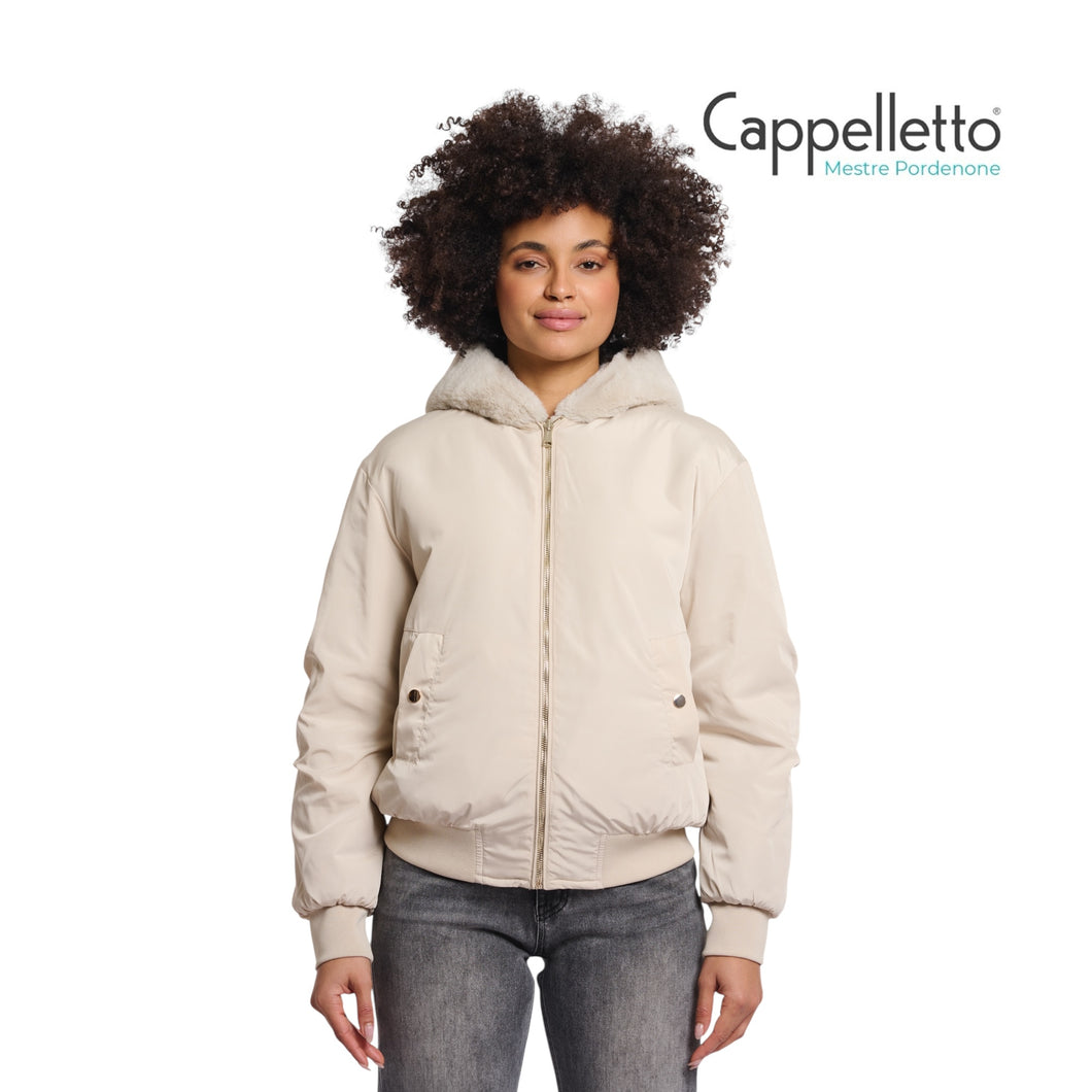 RUBIA Bomber Reversibile con Ecopelliccia Betulla