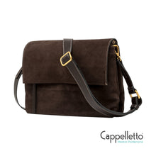 Carica l'immagine nel visualizzatore di Gallery, THREE Borsa in Camoscio/Pelle Moka
