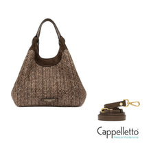 Carica l'immagine nel visualizzatore di Gallery, DUA Borsa Media in Pelle/Paglia Choco
