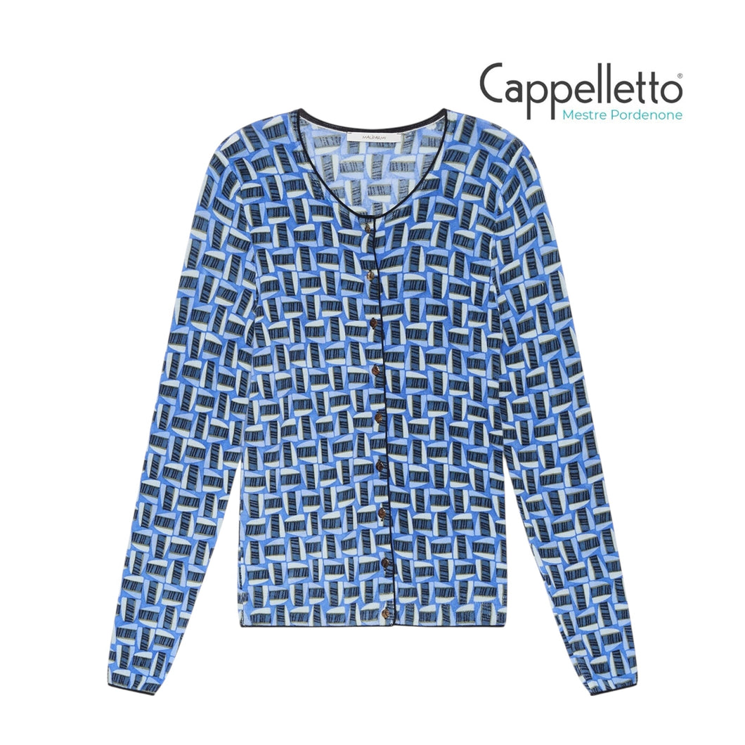 Cardigan Printed Blu/Azzurro