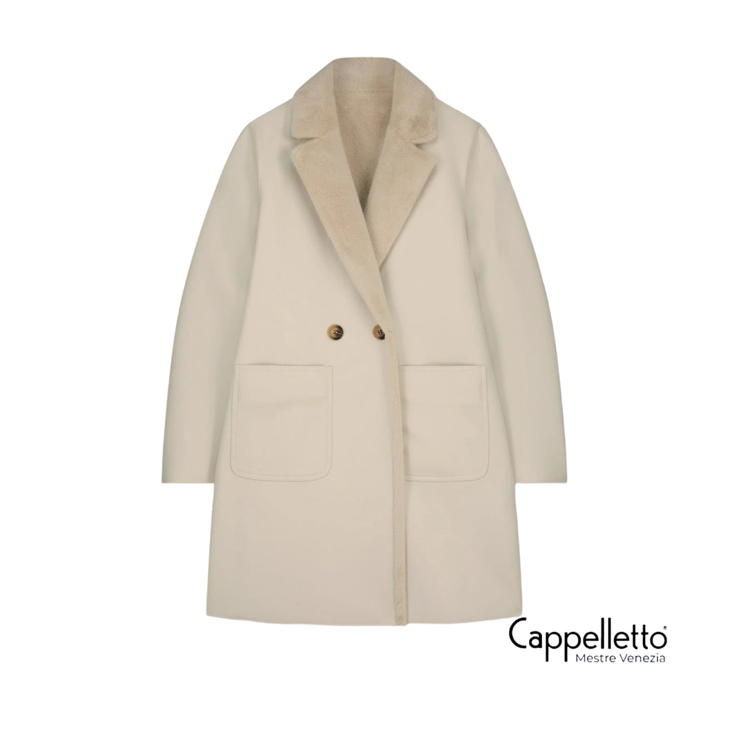 IVON Cappotto Doppiopetto Reversibile Betulla