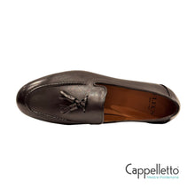 Carica l'immagine nel visualizzatore di Gallery, Mocassino Uomo con Nappine in Nappa Nera M700
