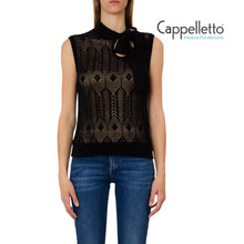 Carica l'immagine nel visualizzatore di Gallery, Top in Maglia con Fiocco Nero WA6329

