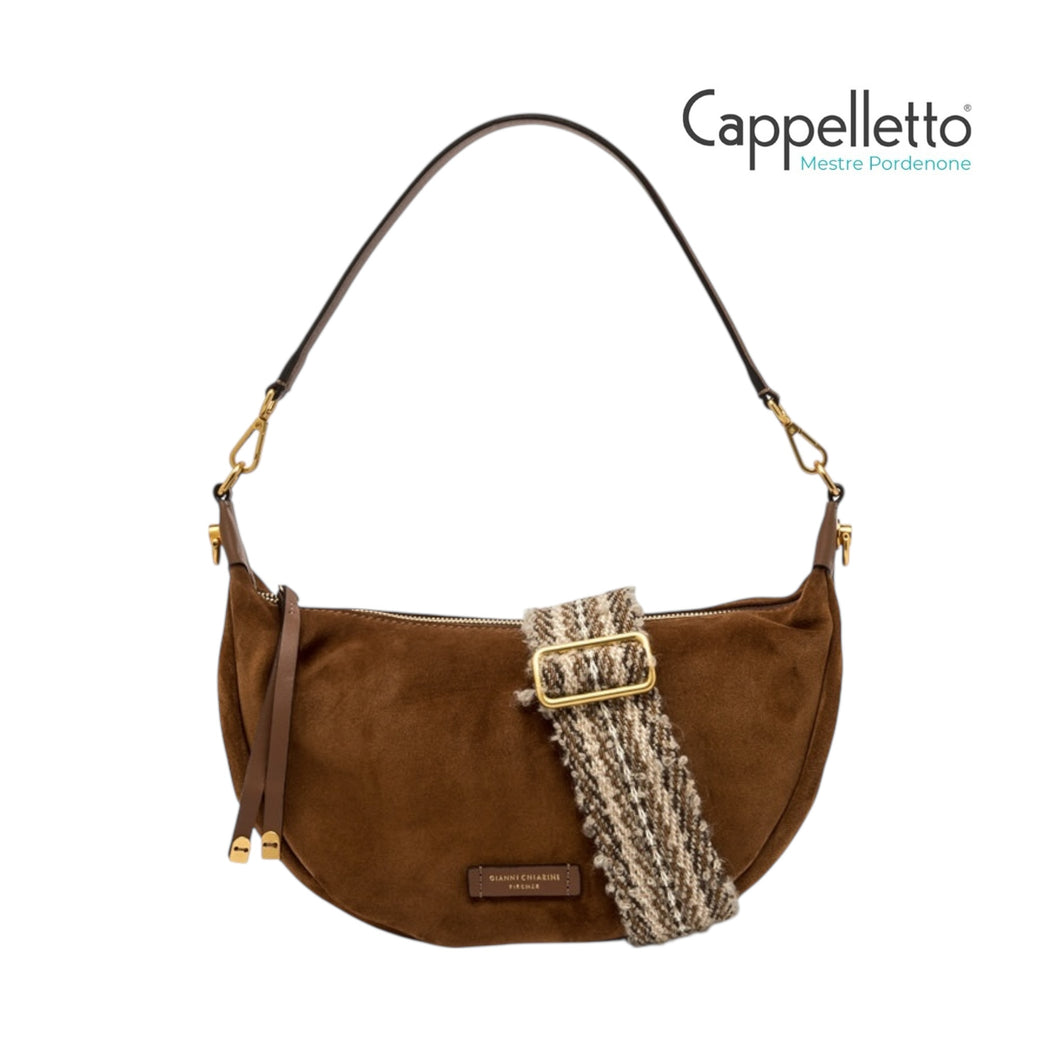 AISHA Borsa in Pelle Scamosciata Cognac