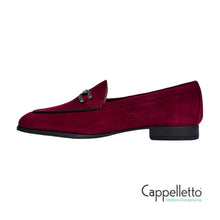 Carica l'immagine nel visualizzatore di Gallery, DALCY Mocassino Donna con Morsetto in Camosco Borgogna
