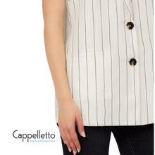 Carica l'immagine nel visualizzatore di Gallery, Gilet in Misto Lino Bianco Lana/Nero WA6369

